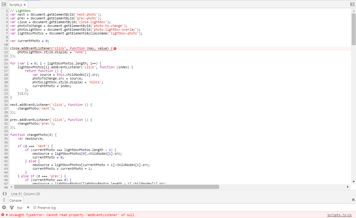 Cover for Uncaught TypeError[:] Cannot read property 'addEventListener' of null